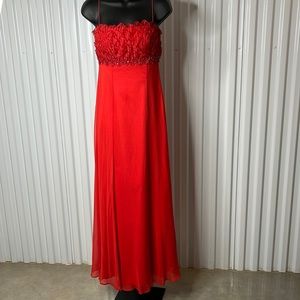 Mikael Aghal Elegant Silk Evening Gown. Preowned